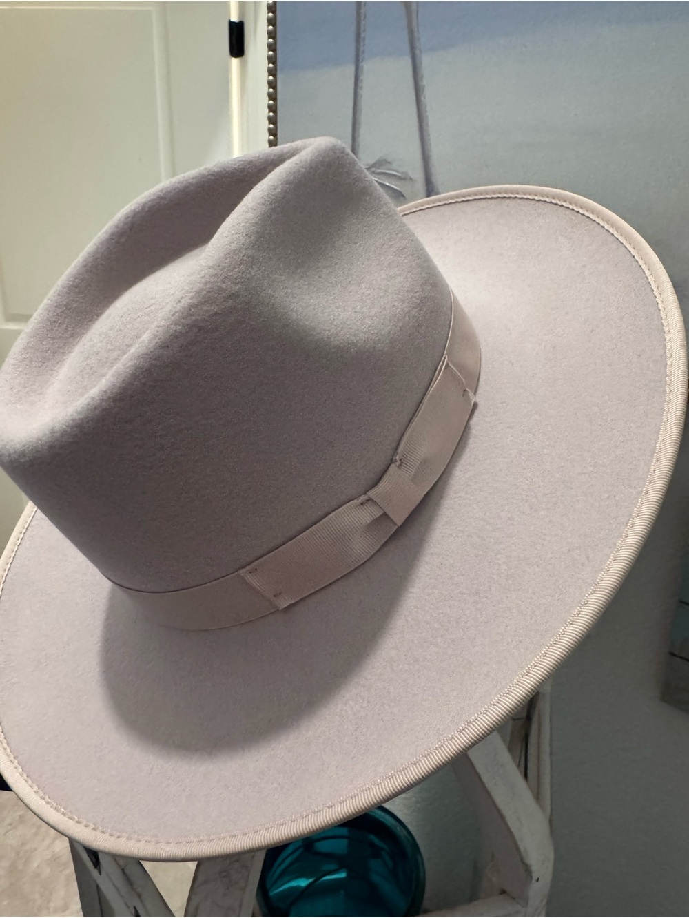 GIGI PIP Wide Brim Felt Fedora Hat in Ivory